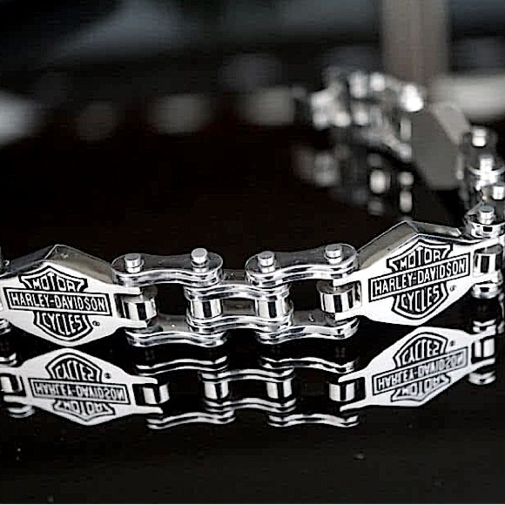 Harley Davidson Stainless Steel Bracelet Biker Shield Motorcycle Customized Size - Picture 2 of 11